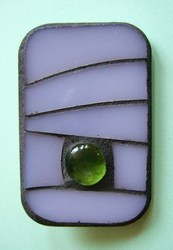 broche, lila, groen, 32 x 50 mm